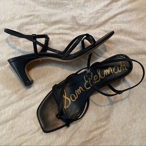 Sam Elderman Black Himena Block- Heel Sandal